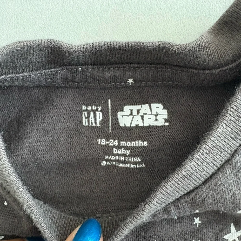 Baby Gap Baby Yoda Star Wars One Piece Size 18-24 Months Gray White 100% Cotton